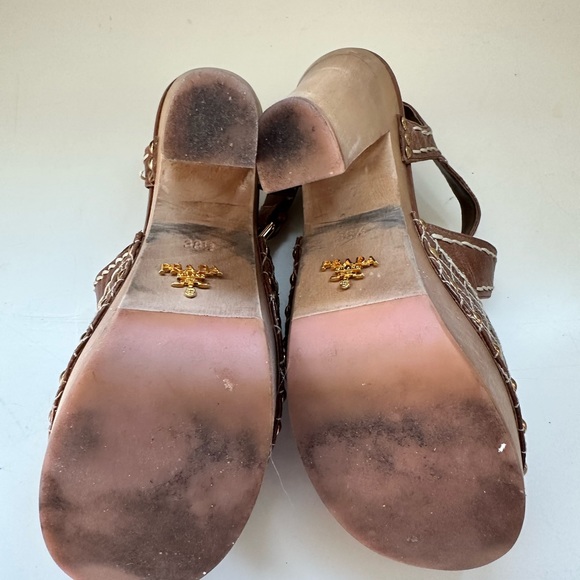 Prada chunky caramel color heels. Gently worn - Picture 4 of 4